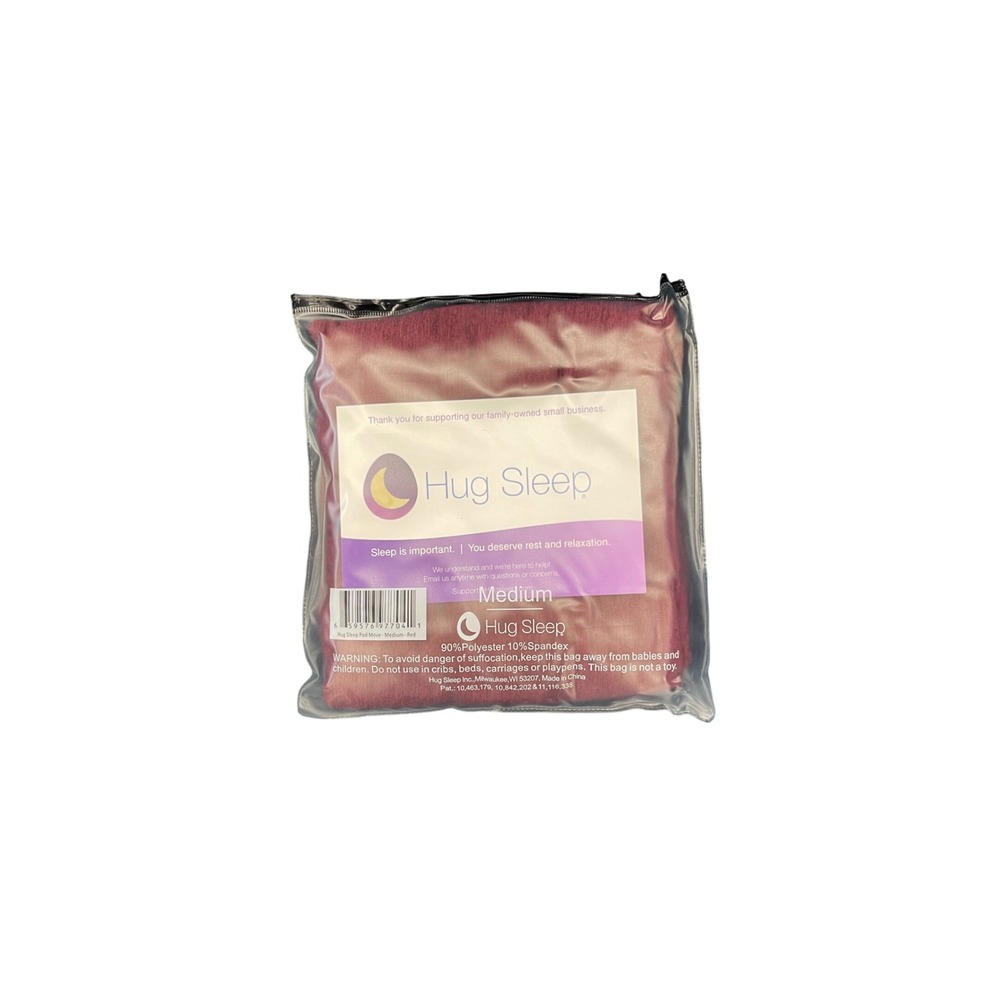 Hug Sleep Pod Move Red M Adult Sleep Swaddle Blanket 90/10 Poly Spandex blend